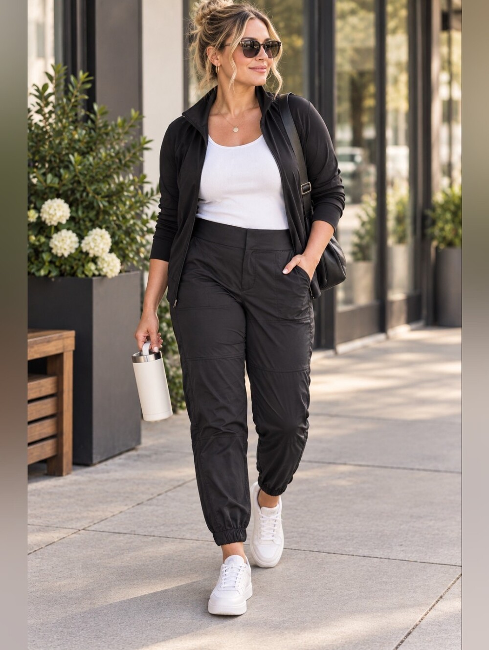 ATHLETA Radiant Jogger Black Performance Athleisure Pants
